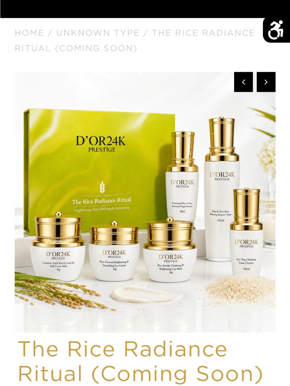 D’OR 24K Rice Radiance Ritual - Gold & White Skincare Set